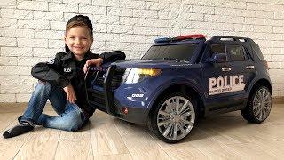 Mark Turned Lamborghini into a big police car. Video for kids.