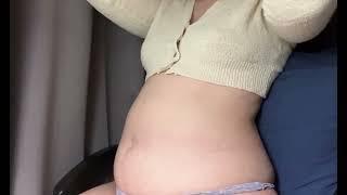 Stuffed belly burping in tight clothes full vidoe in comments