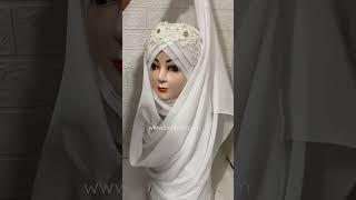 White Beautiful Bridal Turkish Hijab By Be Hijabi | #BeHijabiPakistan