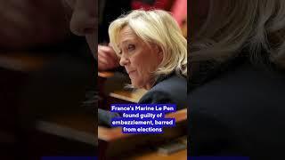 France's Marine Le Pen found guilty of embezzlement, barred from elections #shorts