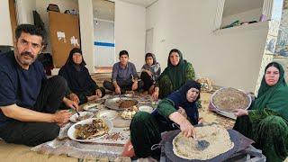 Art and Education of Baking Oak Bread by Grandmother and Mrs. Farideh