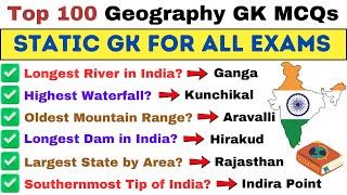 Top 100 Indian Geography MCQs | Static GK 2025 | GS for All Competitive Exams | GK Quiz Prime Time