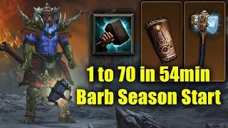 HotA Barb Season Start Leveling Practice 1 to 70 in 54min