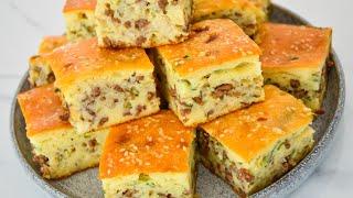 УЖИН на РАЗ-ДВА  МЯСНОЙ ПИРОГ с сыром и зеленью