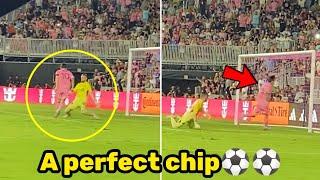 Messi chips to score a SUPERB GOAL in the 87th minute during Inter Miami vs Montreal match
