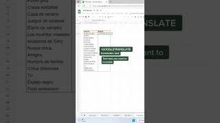 How to translate text with this function.  #excel #sheets
