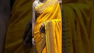 Embroidred Yellow Silk Saree | Jain Bandhu Sarees Lucknow | Yellow Saree Collection