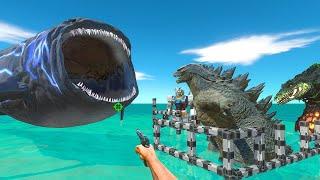 FPS Avatar Rescues Kaiju Monsters and Fighting Bloop - Animal Revolt Battle Simulator