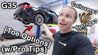 G35 Gets Z1 Adjustable Toe Arms [FIX Lowered Car Problems // Get Springs Or Coilovers? ](w/Pro Tips)