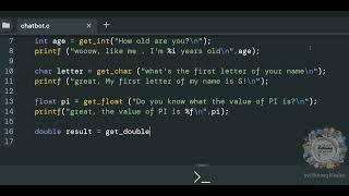 Chatbot using C programming language