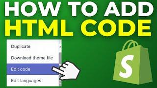 How To Add HTML Code To Shopify (2024)