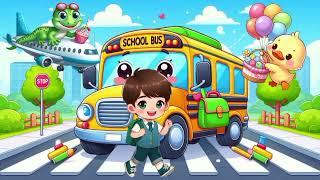 WHEELS ON THE BUS SONG POEM | SING ALONG CHILDREN SONG HAPPY | SUPER SIMPLE SONG | NURSERY RHYME