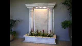 StoneBella Travertine Wall Fountain with Columns