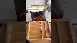 The sleek and practical way to organize your silverware – the SpaceAid Bamboo Silverware Organizer