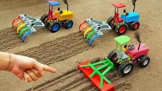 Diy tractor making mini Square Plowing Machine | diy Planting Halloween Pumpkin Garden | HP Mini