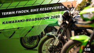 Kawasaki-Roadshow 2025: Termin finden, Bike reservieren!