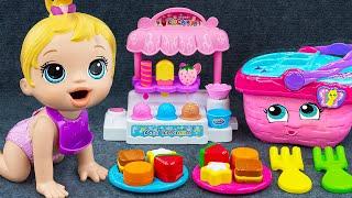 90 Minutes with Rainbow Ice Cream Set Unboxing, Satisfying Pink Picnic Set ASMR  Lana Review Toys