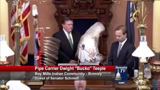 Sen Wayne Schmidt declares Michigan Indian Day September 24 2015