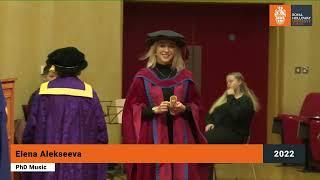 Dr Elena Alekseeva. Graduation ceremony. Royal Holloway, University of London