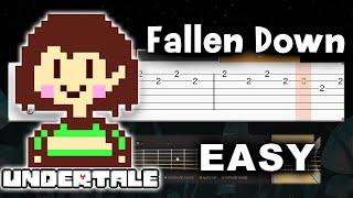 Fallen Down - Slowed (Undertale) - EASY Guitar tutorial (TAB AND CHORDS)