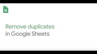 Remove duplicates in Google Sheets