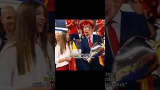 Infanta Sofia and King Felipe celebrate with the Spanish national team #princessleonor