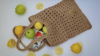 A STYLISH COMPLETION TO ANY IMAGE. Jute shopping bag (string bag) - a simple and clear scheme