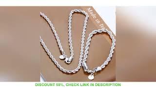 4mm fashionable Fried Dough Twists necklace jewelry men's and women's necklace bracelet 2-piece set