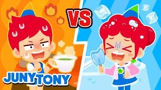 Desafío Frío vs. Caliente | ¿Qué Prefieres? | Canciones Infantiles | JunyTony en español