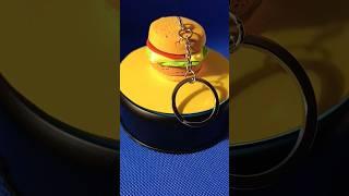 Hamburger Burger Keychain  #diy #keychain #tutorial #hamburger #burger #kawaii #cute #polymerclay