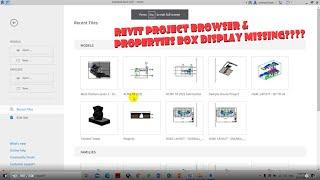 REVIT Project Browser & Properties Box Display MISSING????