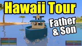 Father & Son Hawaii Map Tour of Destruction! (Unturned Hawaii Map Funny Moments)