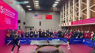 Wang Liqin had an exemplary forehand topspin