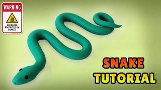  DIY how to make Miniature SNAKE - Cobra - Easy Polymer Clay, Fondant Cake topper Tutorial DIY