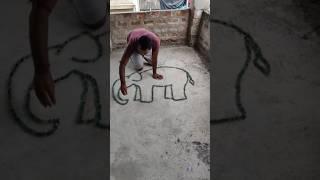 Elephant drawing in Guli |#shorts #youtube