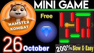 26 October  Puzzle Trick: P2E Hamster Kombat key MiniGame Solved, slow step by step! 