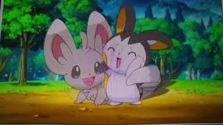 Minccino tickles Emolga (Japanese version)