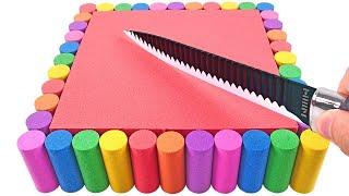 Satisfying Video l How to make Rainbow Photo Frame Cake FOR Kinetic Sand AND Pillar Cutting ASMR #05