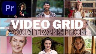 How to Create Video Grid/Wall Zoom Transition in Premiere Pro (Hindi) | video grid zoom transition