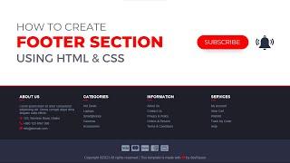 Responsive Footer Using HTML & CSS | Step-by-Step Guide | devRasen | Create A Responsive Footer