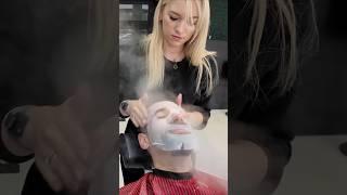 Shave and Steamy facial in Poland #asmr #relax #barbershop #massage