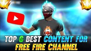 ️‍TOP  6 BEST CONTENT FOR FREE FIRE YOUTUBE CHANNEL #FREE FIRE #ytshorts