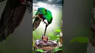 Mother bird protecting her chicks from snake #shorts #bird #ai #fyourpage #trending