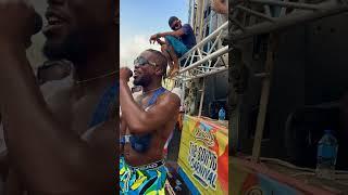 Ezra D'funmachine performs at the Castries waterfront for Saint Lucia Carnival 2023