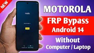 New Security 2024 ? All Motorala Frp Bypass Android 14 Without Computer [100% Success]