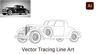 Car Line Art in Adobe Illustrator 2021 || Vector Image Tracing Process