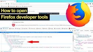 How to open Mozilla Firefox developer tools for website development & design // Smart Enough