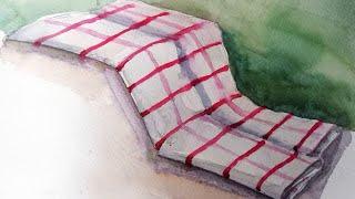 How to Paint Drapery in Watercolor | Simple Watercolor Demo | Watercolor Still Life Painting