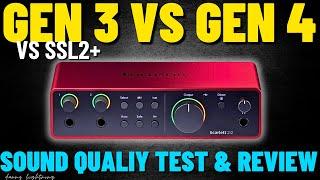 Scarlett 2i2 Gen 4 vs Gen 3 vs SSL2 | Audio Interface Review and Demo - Ultimate Comparison"