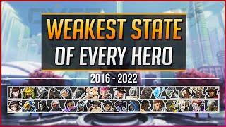 The WEAKEST STATE of EVERY HERO in Overwatch History (2016-2022)